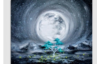 Paint Nite: Moonlit Teal Tree